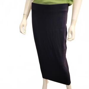 Ann Taylor Navy straight Midi Skirt Casual stretchy women's small